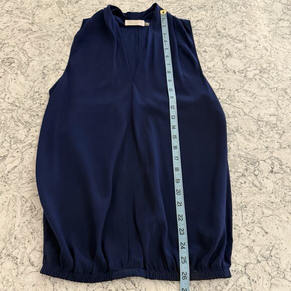 Ramy Brook Blouse Size XS Navy Blue Jilly Tank Top 100% Silk Old Money $275 - Picture 13 of 15